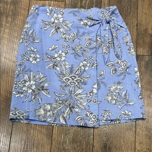 Ann Taylor Blue Floral Mini Skirt